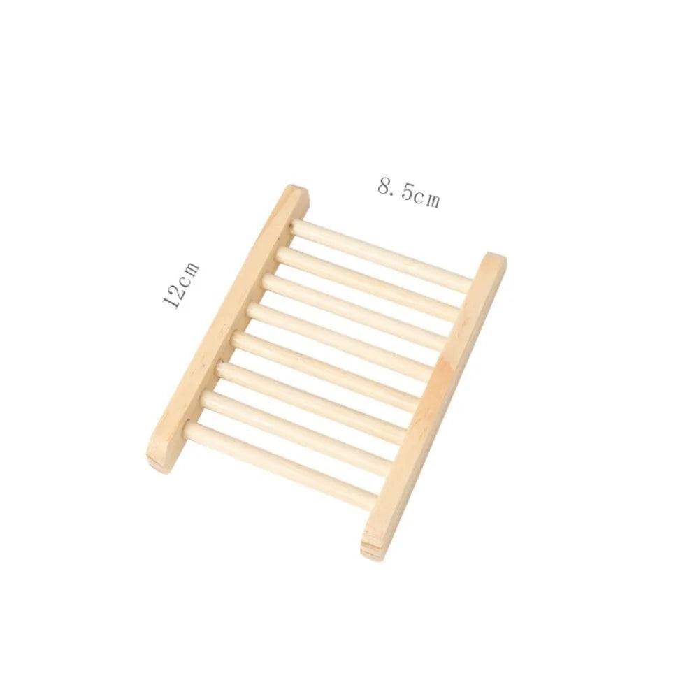 Natural Pine Wood Soap Dish – Slatted Quick-Drain Soap Tray