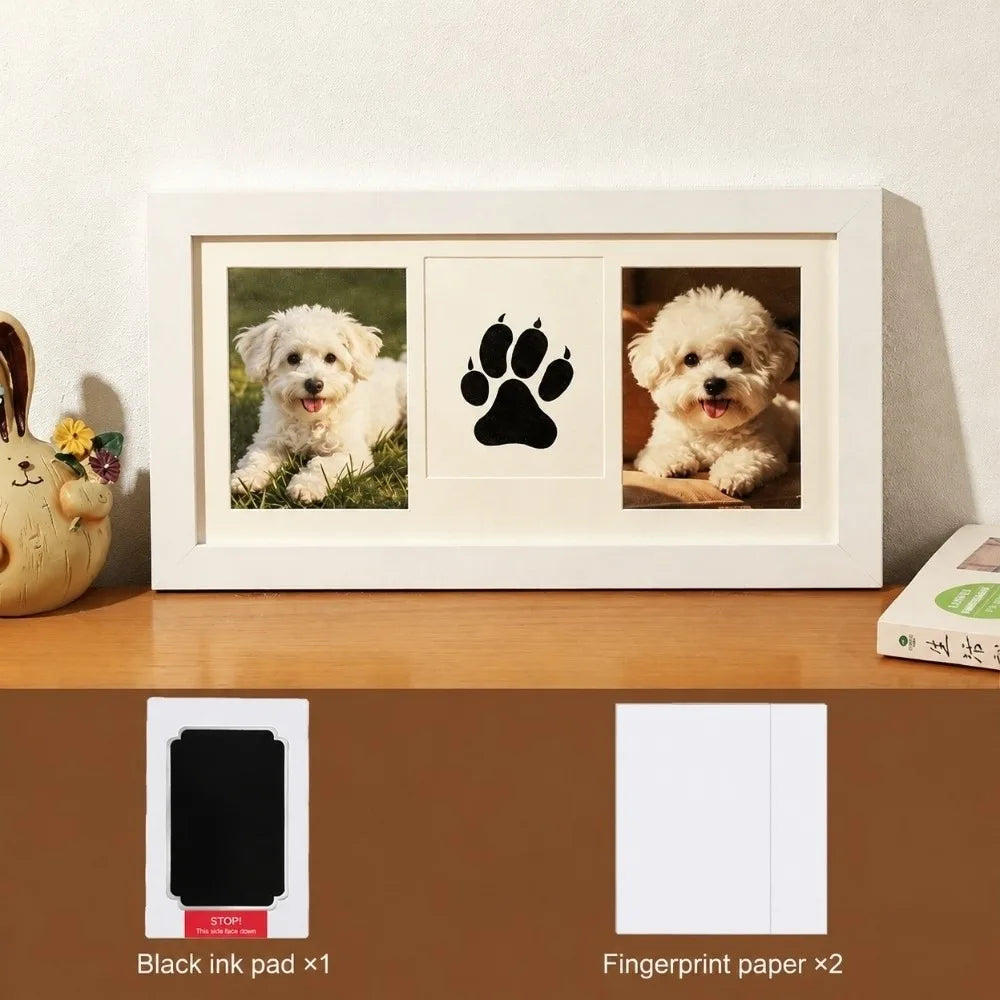 Pet Paw Print Keepsake Frame Kit – No-Clean Ink Pad DIY