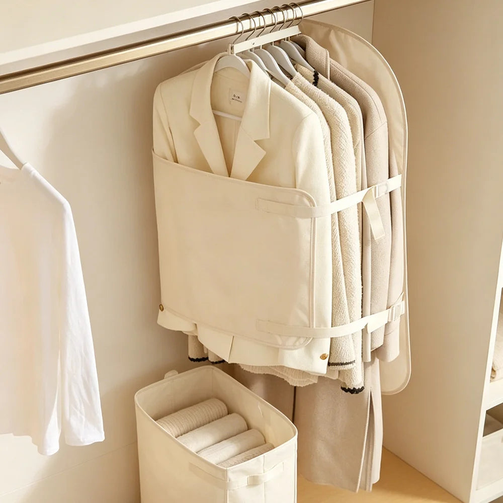 Adjustable Strap Garment Cover – Hanging Wardrobe Storage Bag