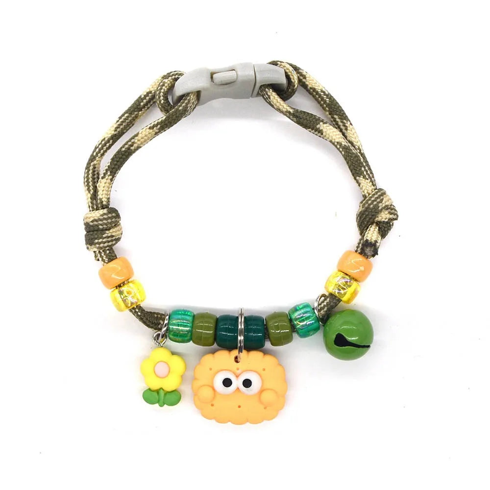 Colorful Braided Cat Collar with Bells – Adjustable Fit