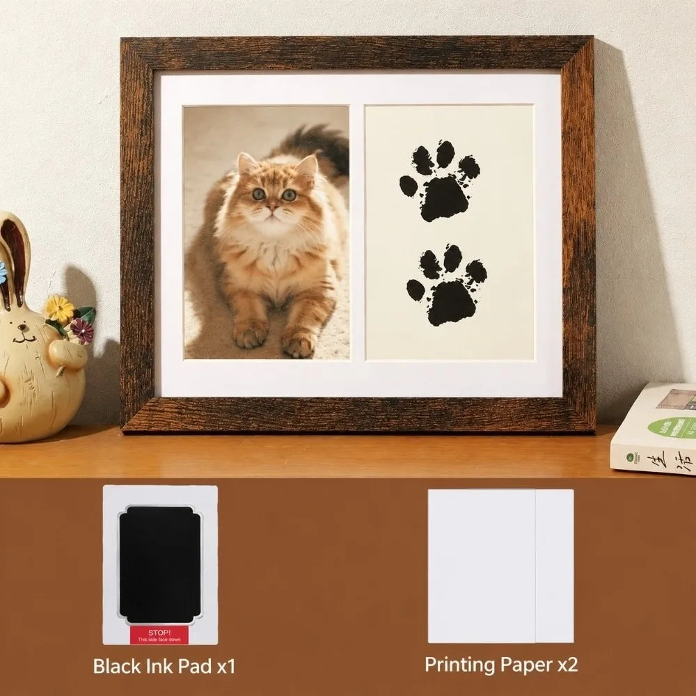 Pet Paw Print Keepsake Frame Kit – No-Clean Ink Pad DIY