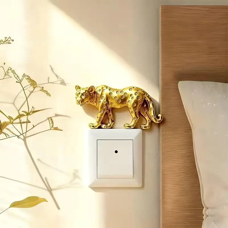 Leopard Resin Figurine Light Switch Wall Sticker | Home Décor