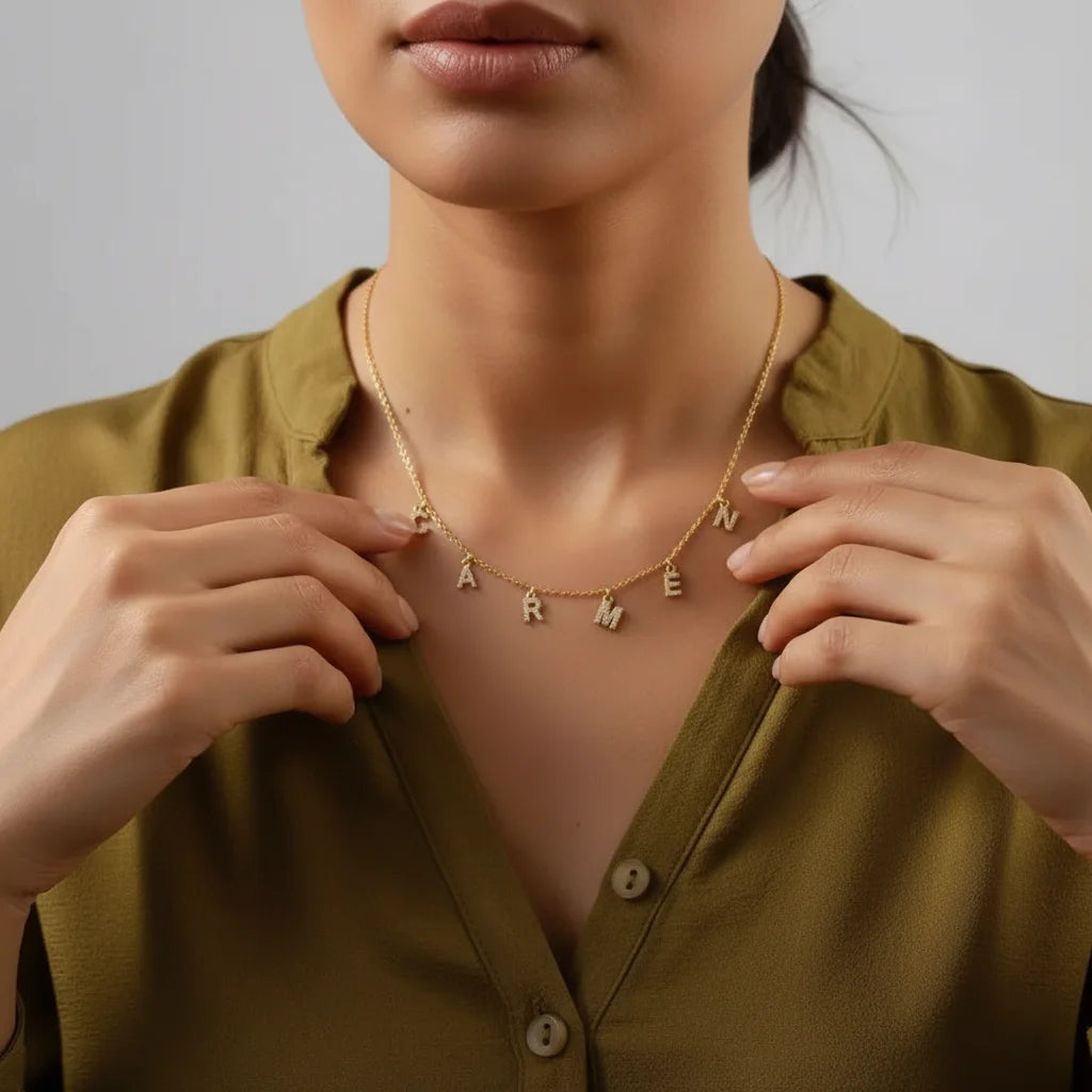 Personalized Initial Letter Necklace – 18K Gold Stainless Steel