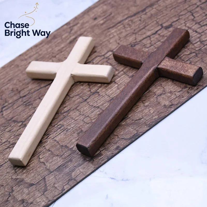 Wooden Cross Christmas Ornament – Hanging Nativity Decor