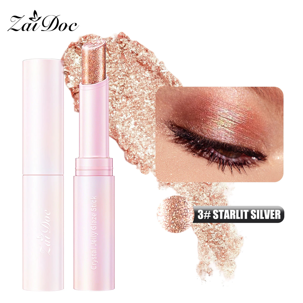 Zaidoc 5-Color Pearl Shimmer Eyeshadow Stick Set | High Pigment