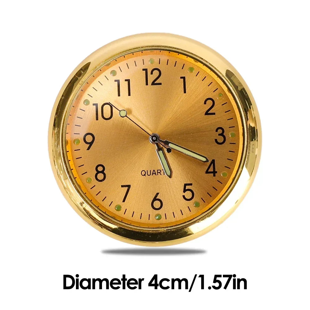 Mini Luminous Quartz Car Clock – Stick-On & Air Vent Mount