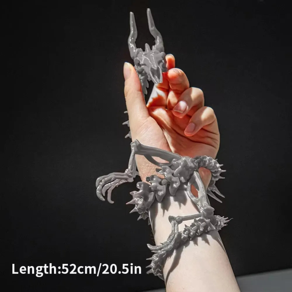 3D Printed Dragon Skeleton Figurine – Movable Collectible Model