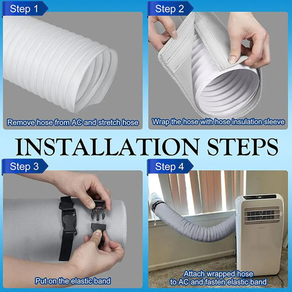 AC Hose Insulation Cover Wrap with 3 Elastic Straps | 150x53cm