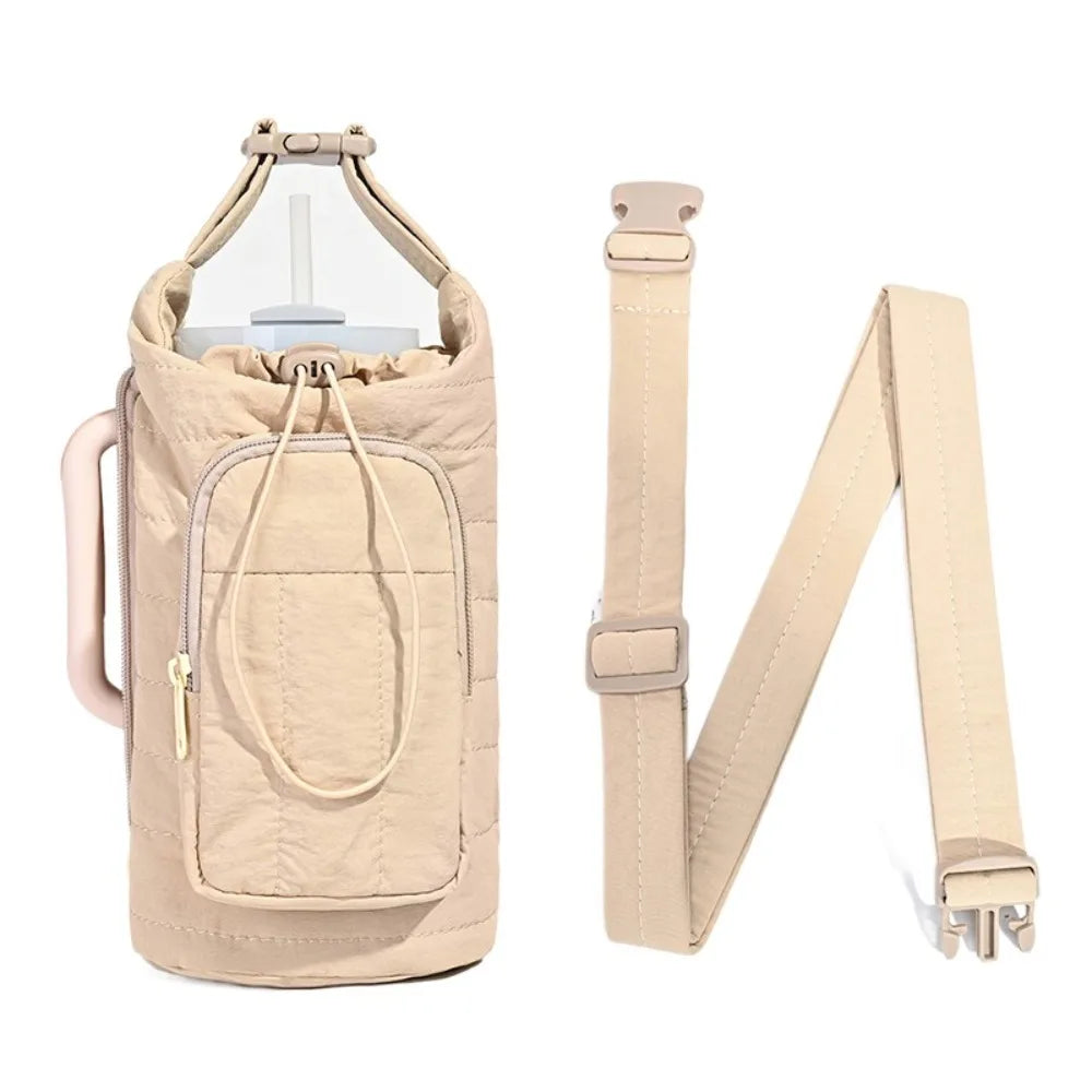Water Bottle Holder Bag with Strap – Large Crossbody Carrier