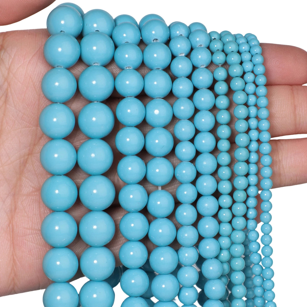 Turquoise Blue Howlite Round Beads 3–10mm | DIY Jewelry Making