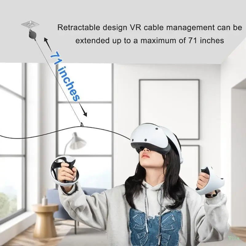 VR Retractable Ceiling Pulley Cable Management System – Silent