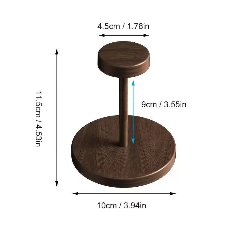 Walnut-Style Disposable Paper Cup Dispenser & Desk Storage Rack