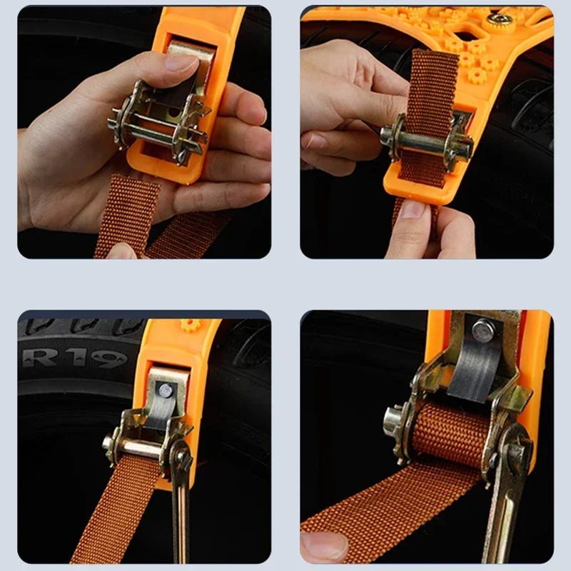 Universal Snow Tire Chains – TPU Anti-Slip Straps for Cars