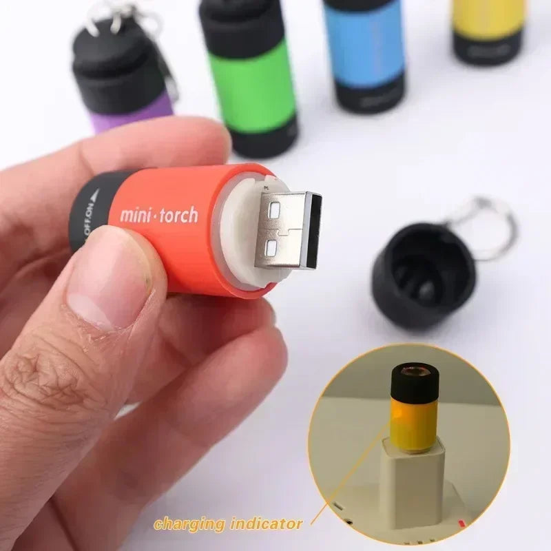 USB Rechargeable Mini LED Keychain Flashlight – Waterproof