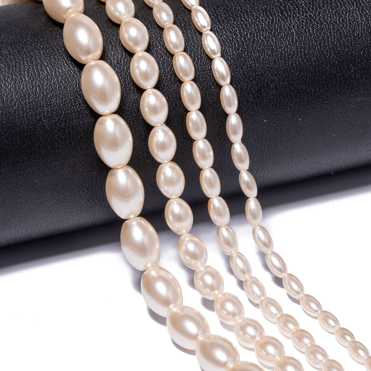 Rice Shape Glass Imitation Pearl Beads – 4 Sizes Multicolor DIY