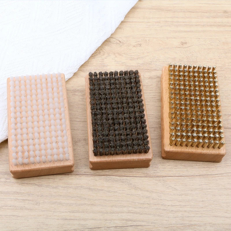 Ski Wax Brush – Brass, Nylon & Horsehair Wooden Handle