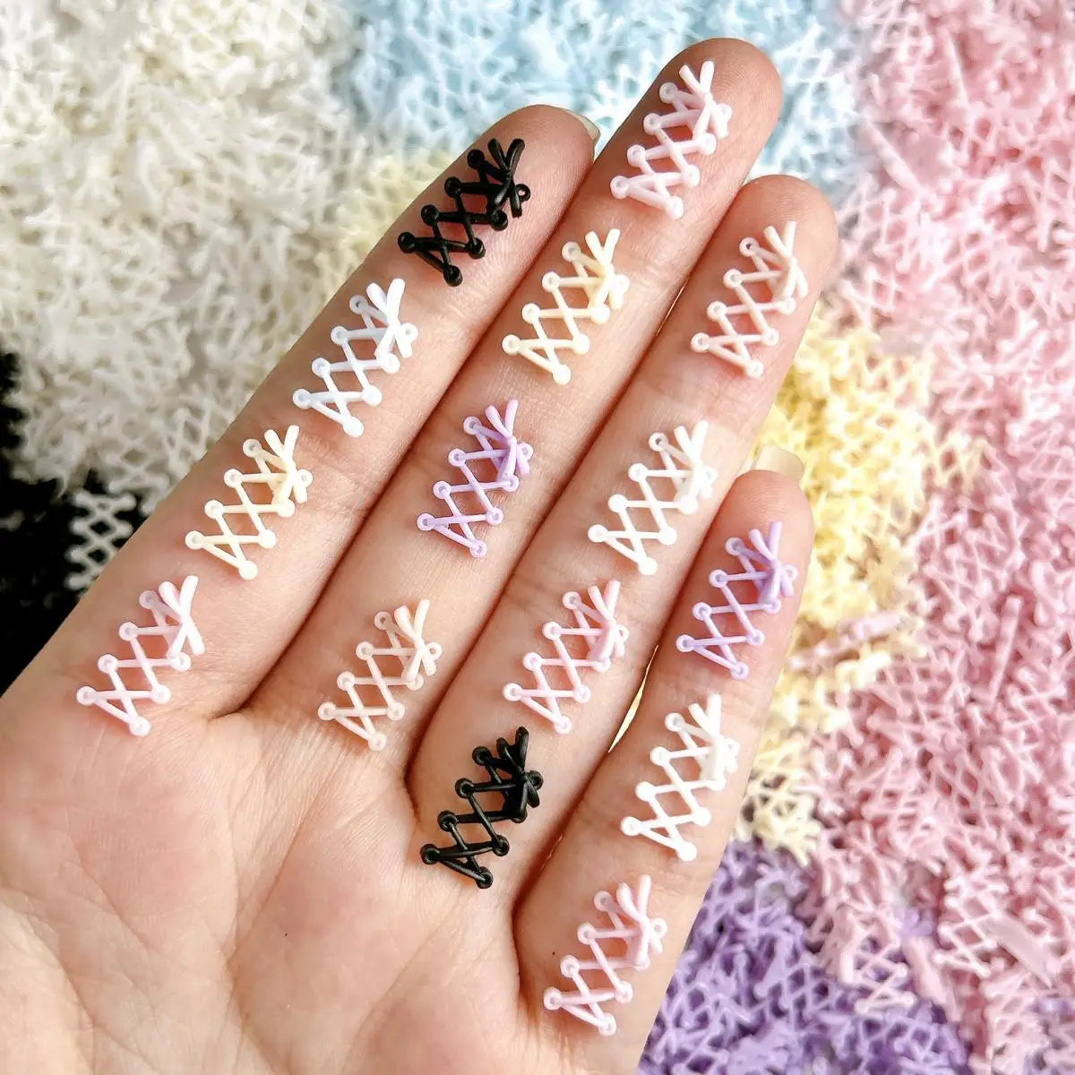 30Pcs 3D Resin Bow Nail Charms – Macaron DIY Nail Art Decor