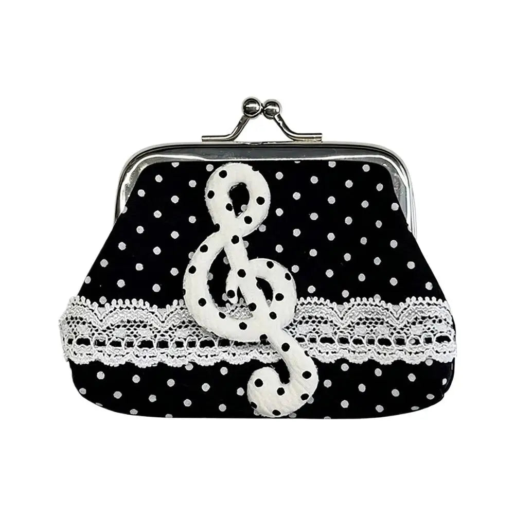 Y2K Lace Coin Purse – Vintage Polka Dot Mini Wallet Pouch