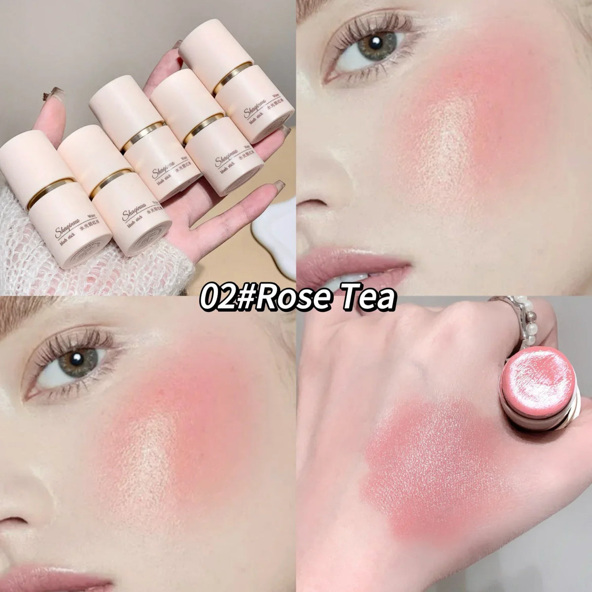 SHAQINUO Cream Blush Stick – Watery Glow Korean-Style Cheek Tint