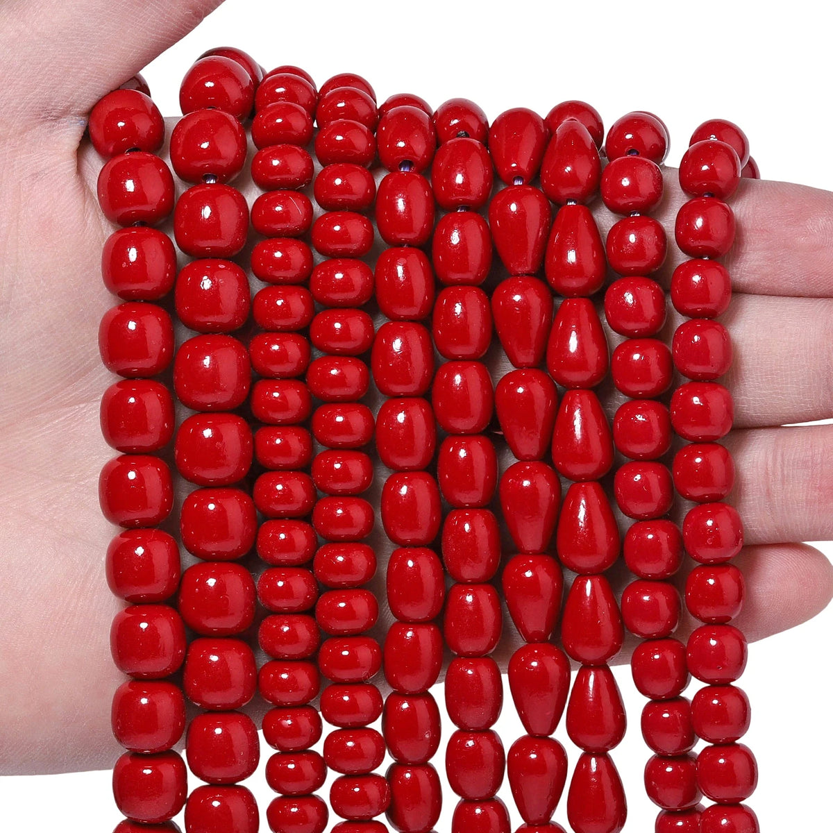 Natural Red Shell Powder Loose Beads – DIY Jewelry Making