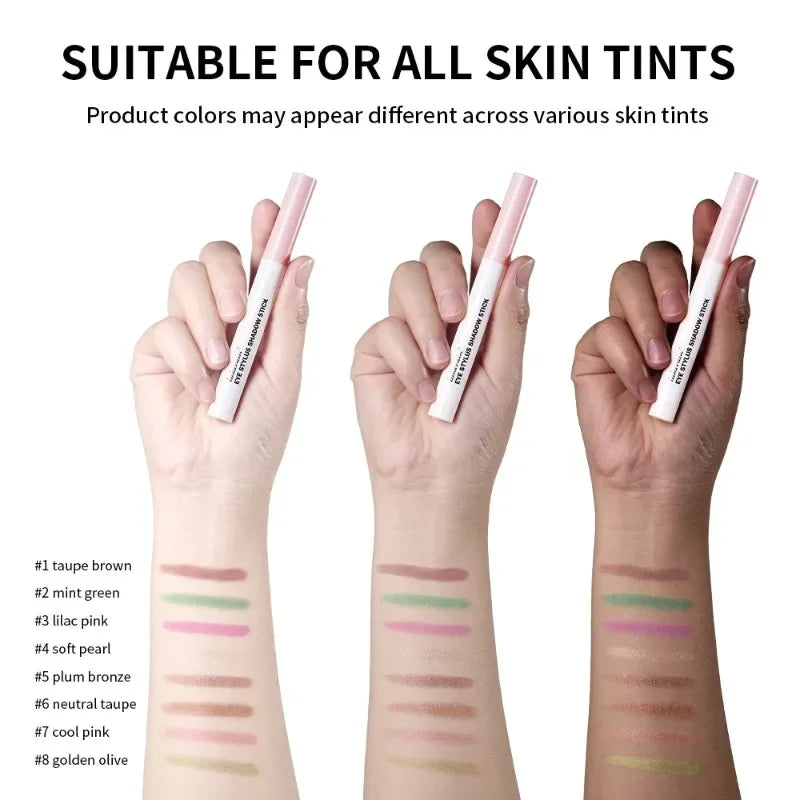 Waterproof Eyeshadow Sticks – 6 Colors Shimmer & Matte Pencil