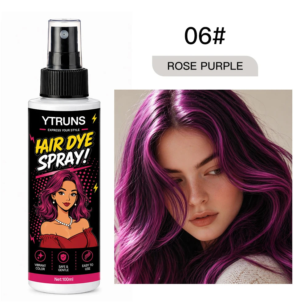 YTRUNS Temporary Hair Color Spray – Washable Quick Dry