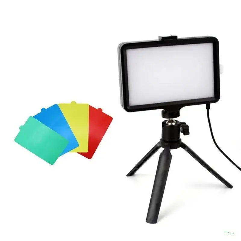 T21A Dimmable USB LED Video Light with Tripod & Color Filters
