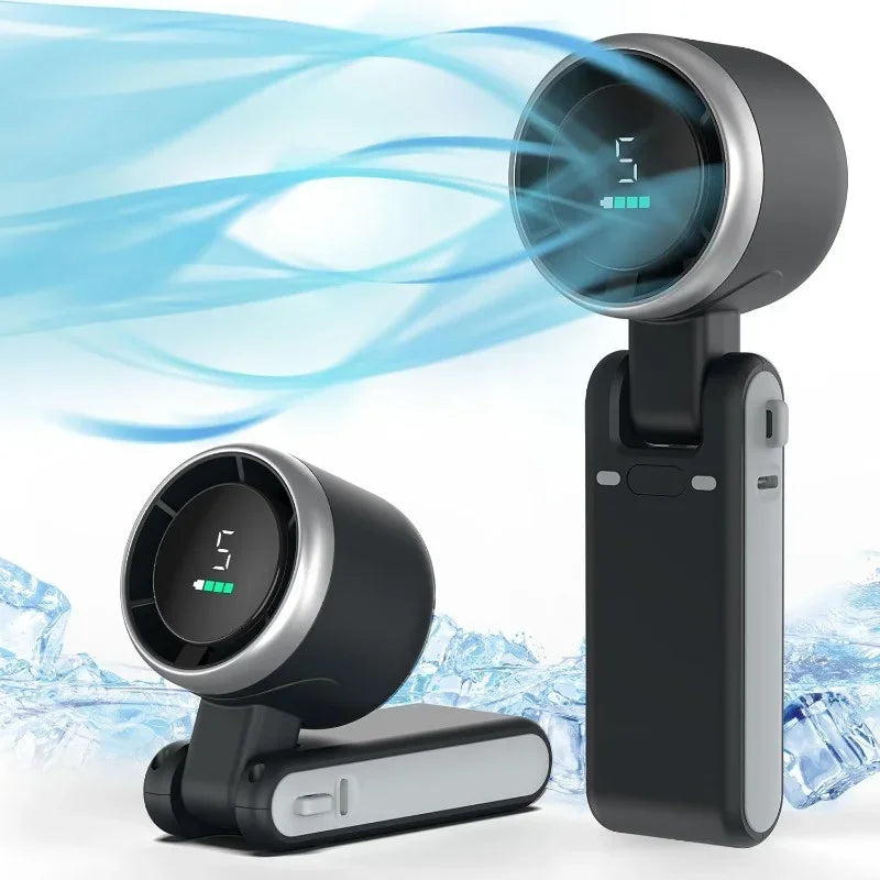 SAMMY 180° Mini Portable Fan – 5 Speeds, USB Rechargeable