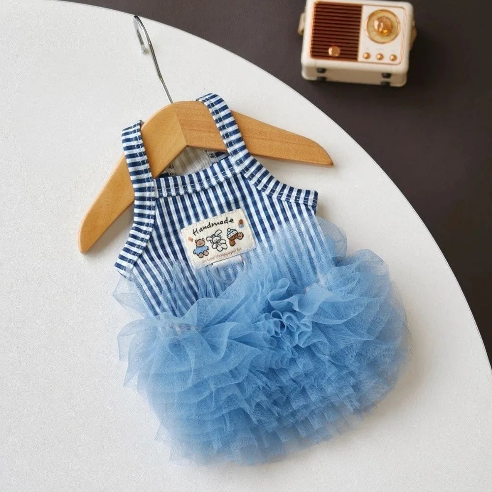 Tulle Striped Pet Princess Dress – Summer Dog & Cat Dress XS–XXL