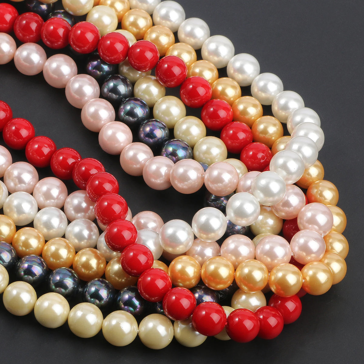 Round Shell Pearl Beads for DIY Jewelry Making – 6–12mm