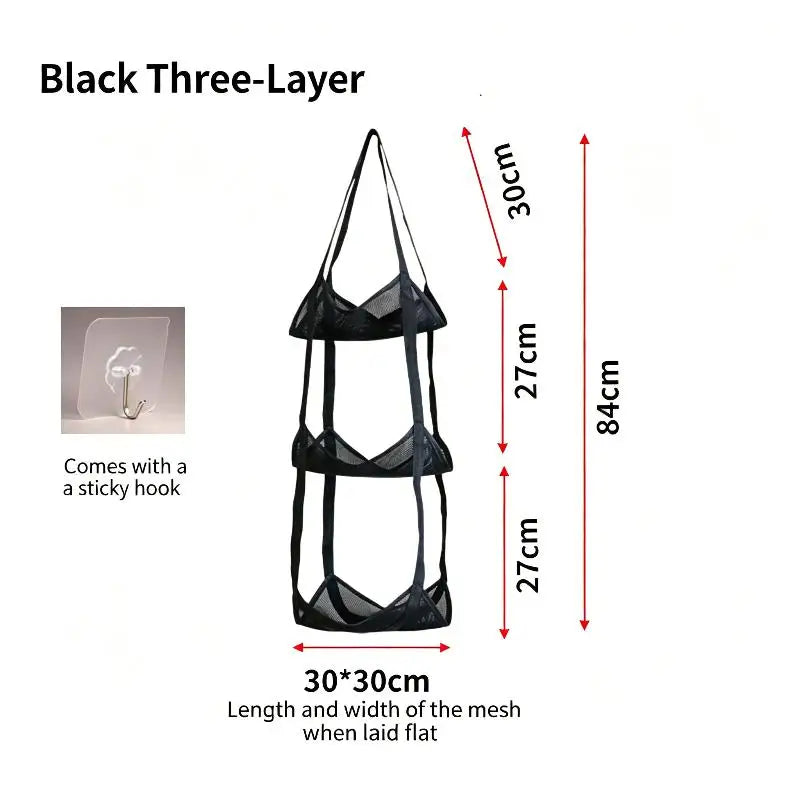 Wall-Mounted Mesh Ball Storage Organizer – 3 or 4 Tier