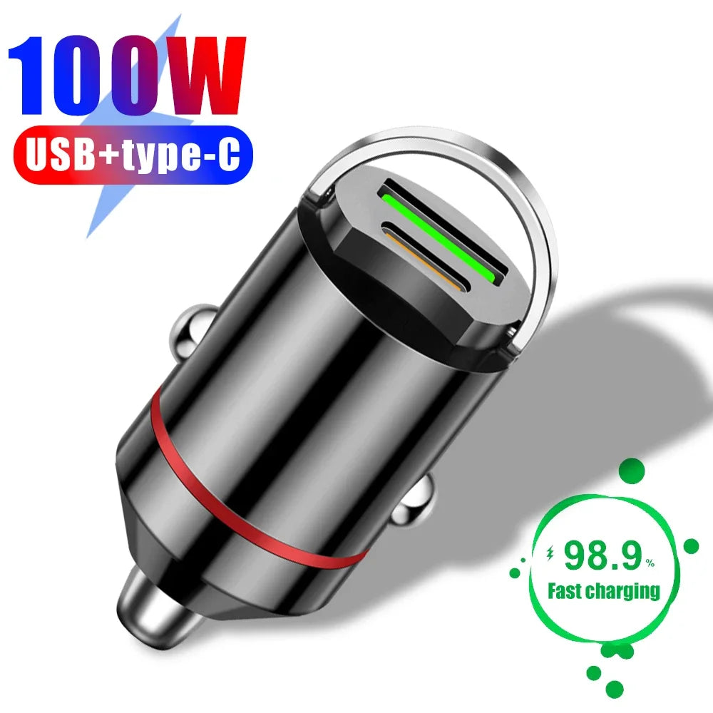 Dual Port Car Charger PD 30W + QC3.0 Fast Charging 12–24V