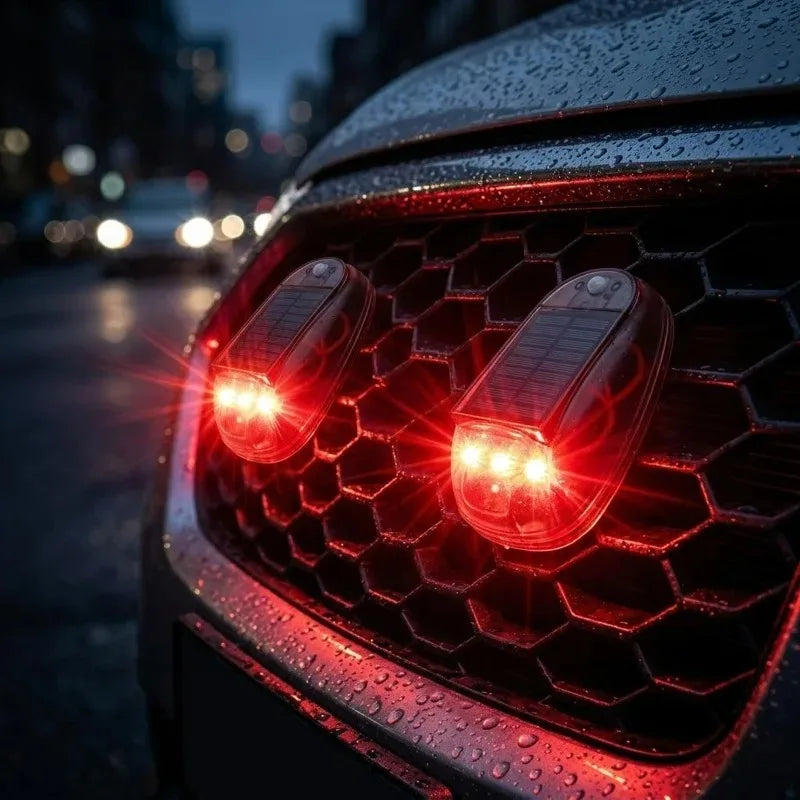 Solar LED Car Roof Warning Light – Remote Control & USB-C