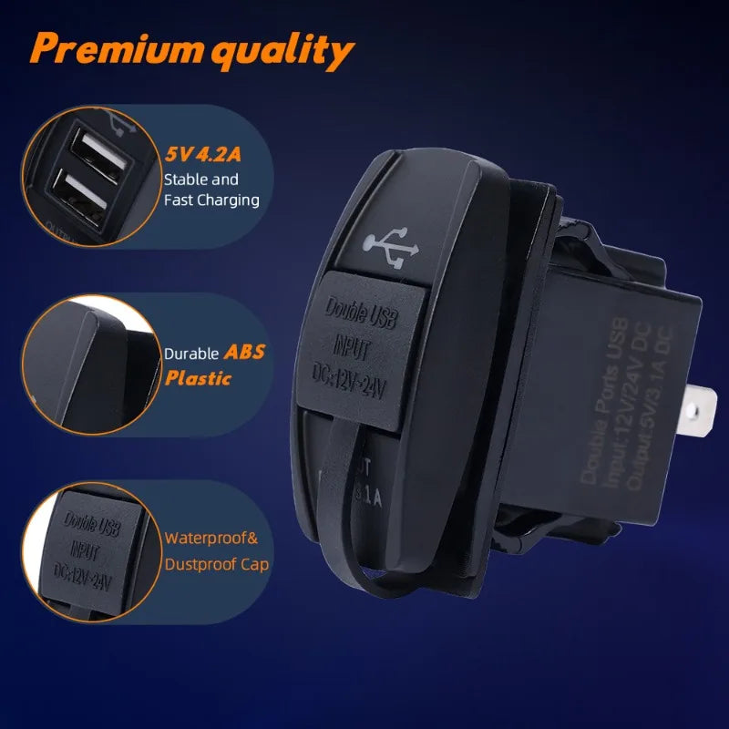 3.1A Dual Port USB Car Charger – Fast Charge Adapter