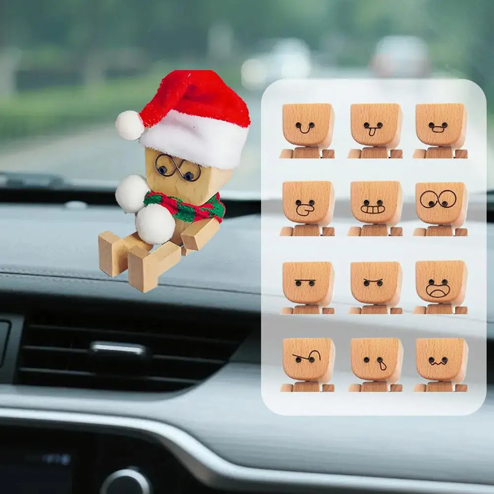 Swinging Leg Wooden Figure – Christmas Desk & Car Ornament