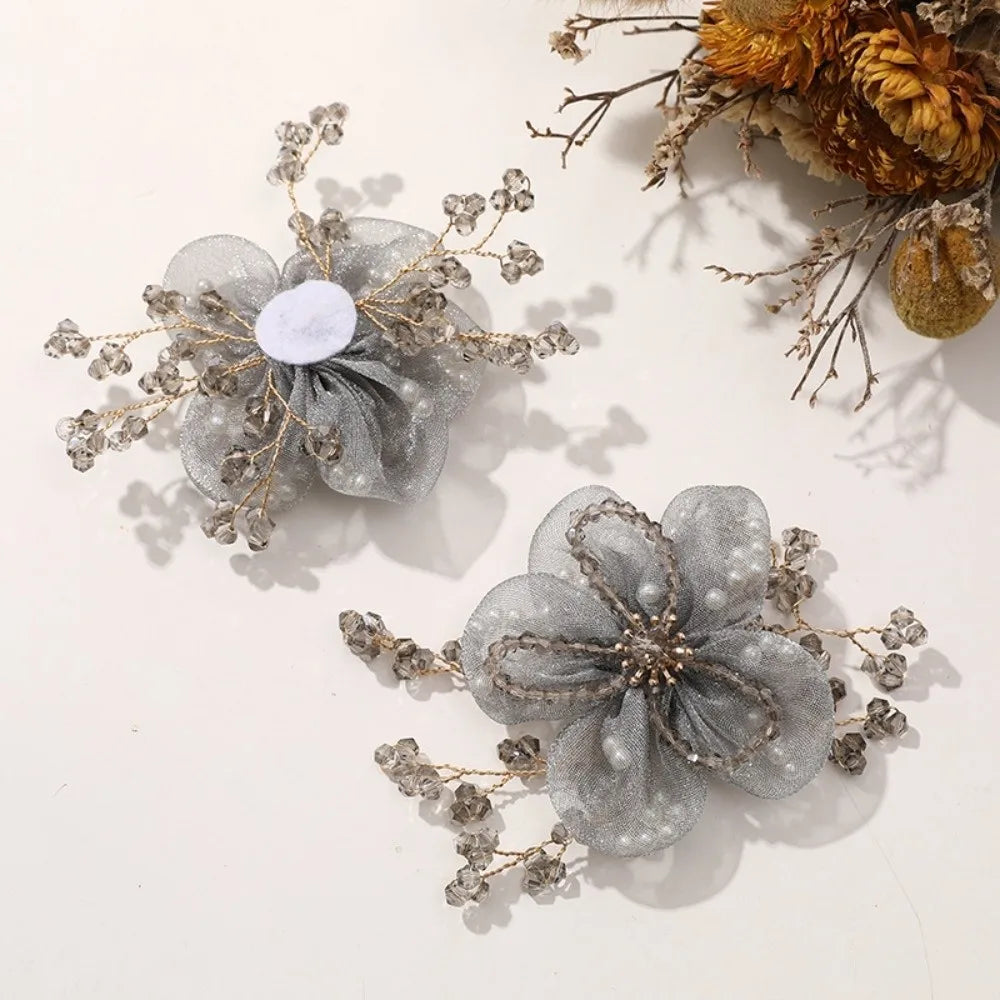 Crystal Bead Organza Flower Applique – DIY Hair Accessory