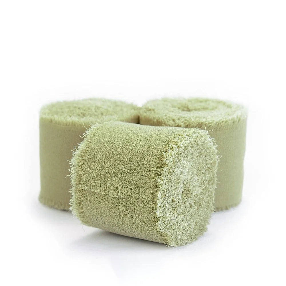 3-Roll Fringe Chiffon Ribbon – 5m DIY Wedding & Craft Décor