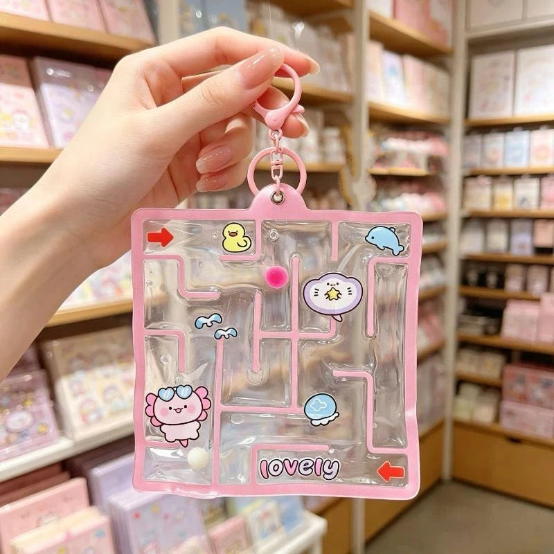 Water Bag Maze Squeeze Fidget Toy with Keychain | Backpack Pendant