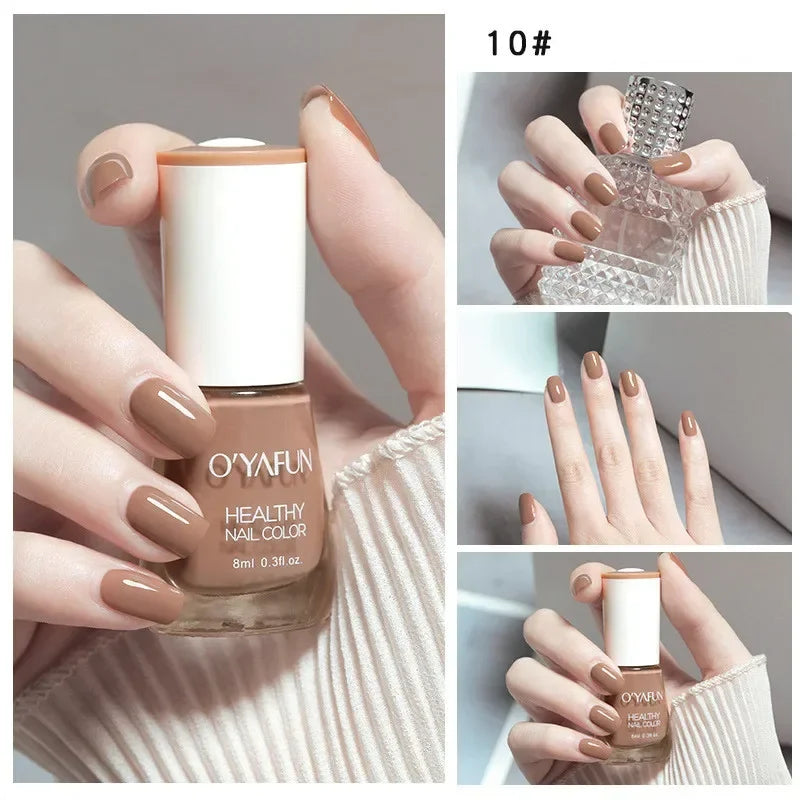 Handaiyan 8ml Water-Based Nail Polish – 40 Colors, Peel-Off