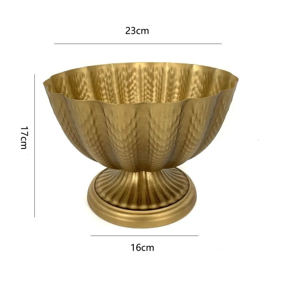 Vintage Gold Iron Flower Pot – Indoor Outdoor Planter Vase