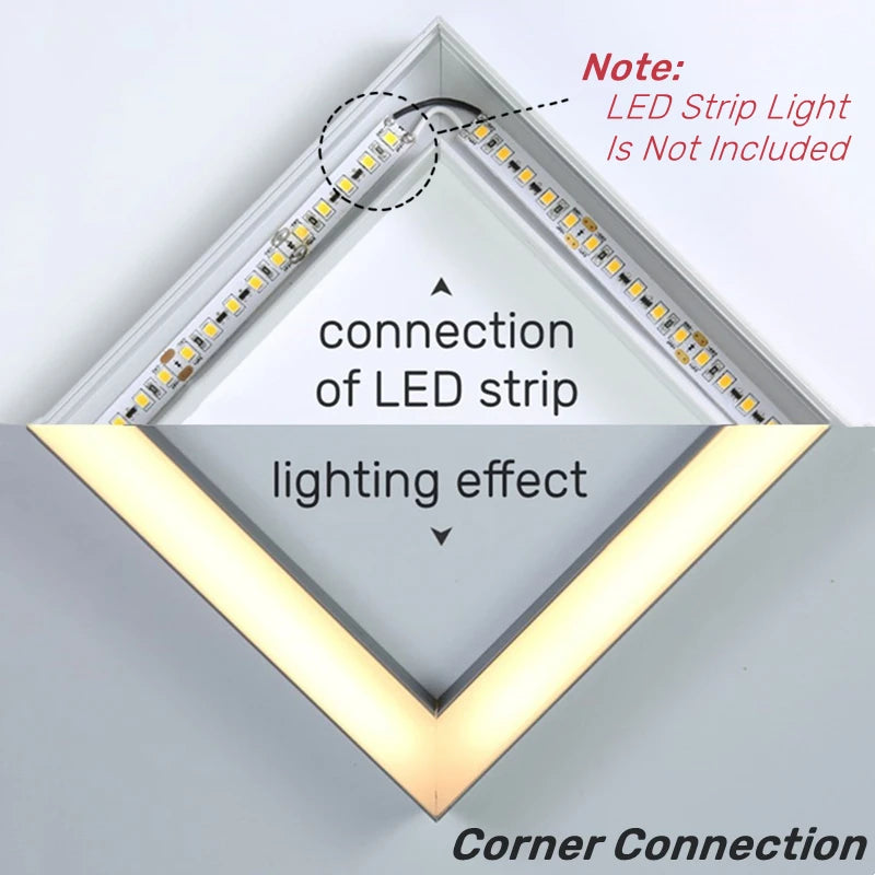 U-Shape LED Aluminum Profile Channel 50cm – Black/Milky Cover