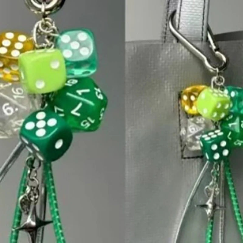 Vintage Irregular Dice Keychain Bag Charm & Phone Chain