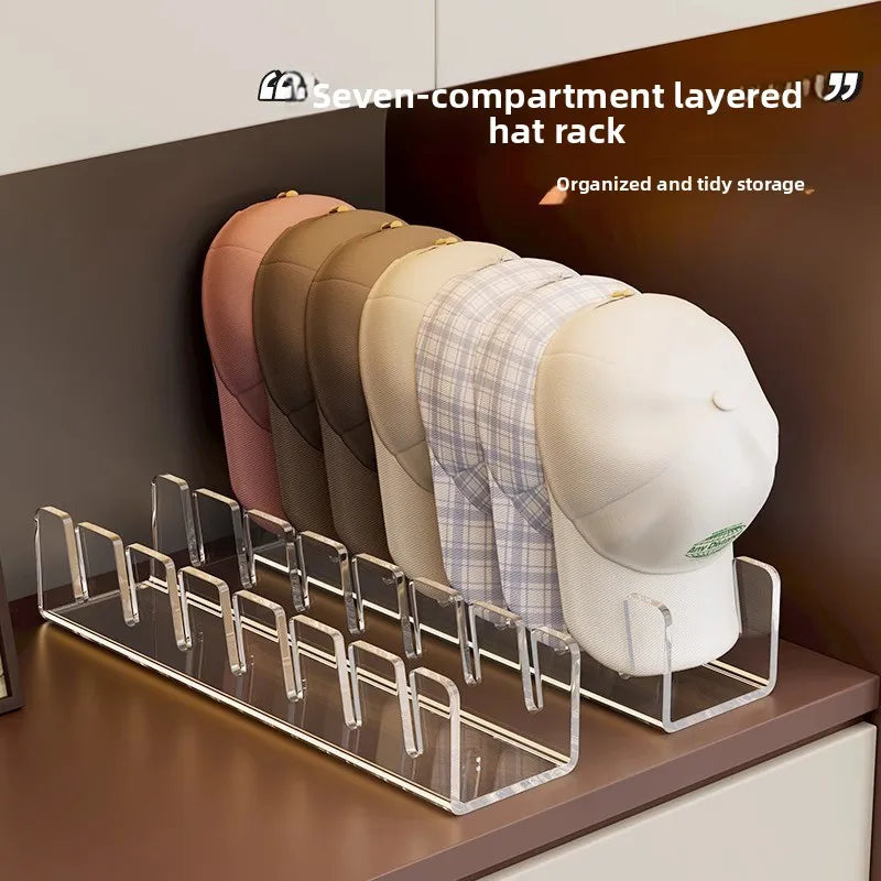 Plastic Hat Organizer Rack for Baseball & Peaked Caps