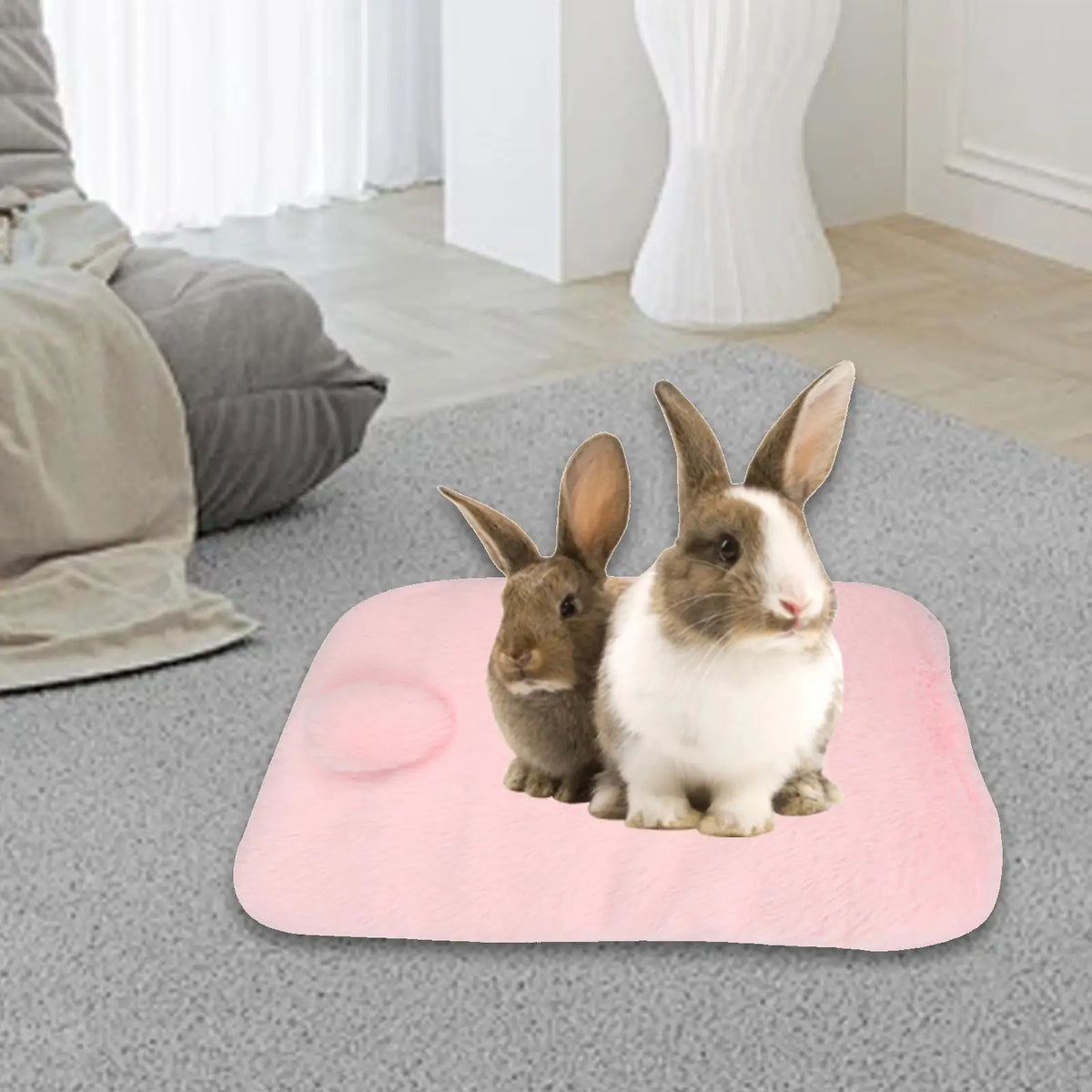 Small Animal Plush Bed | Bunny Guinea Pig Hamster Fleece Mat