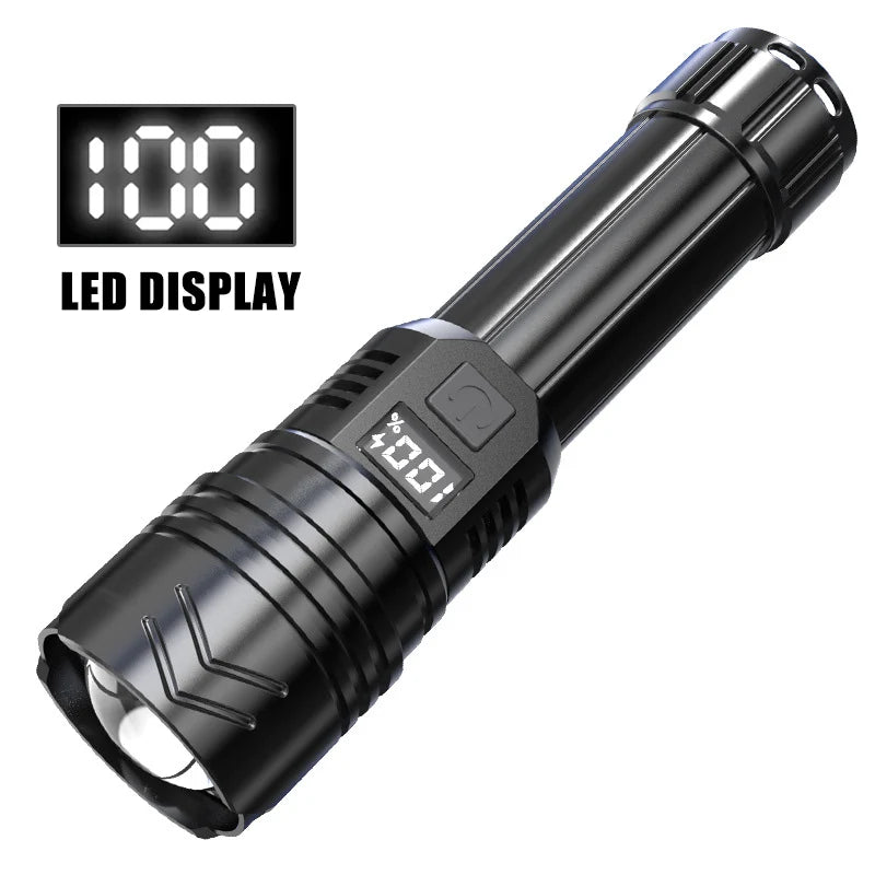 Rechargeable LED Flashlight – 3 Modes, USB-C, 1500m Beam