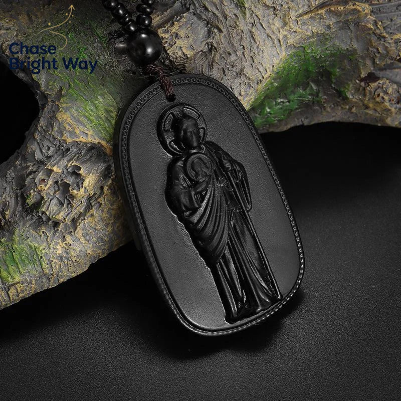Imitation Jade Bodhisattva Pendant Necklace | Religious Gift