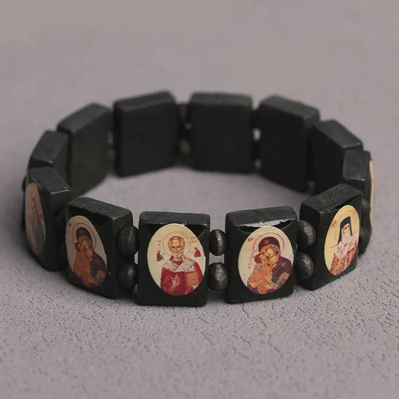 Natural Wood Rosary Bracelet – Handmade Religious Jewelry