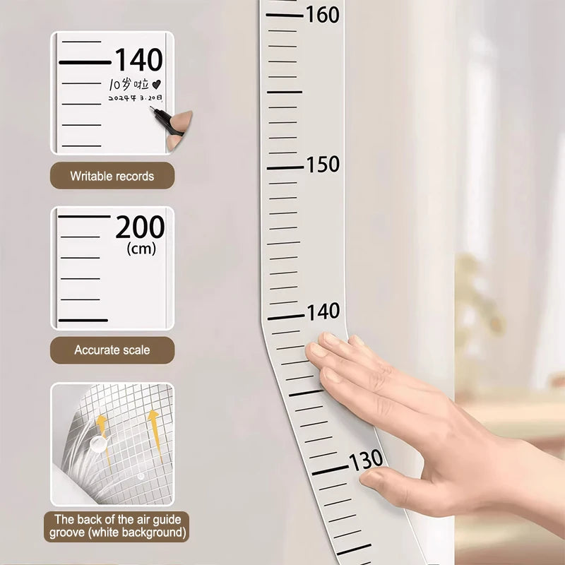 Kids Height Measurement Wall Sticker – Removable, Up to 200cm
