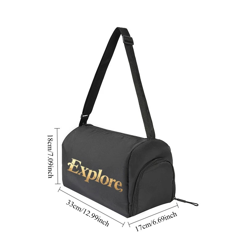 Waterproof Nature Print Gym Duffle Bag with Shoe Pocket