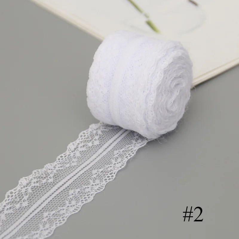 White Lace Ribbon 10m Roll – Hollow Flower Trim 3–4.5cm